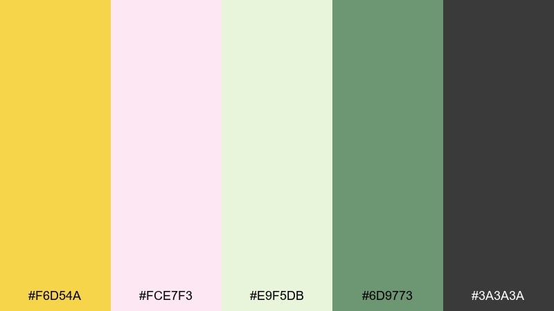 garden invitation dandelion color palette with hex codes