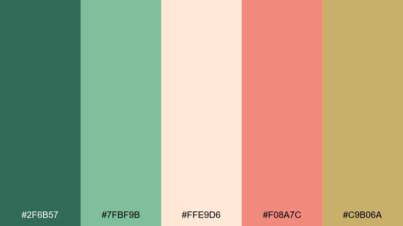 garden party botanical color palette with hex codes