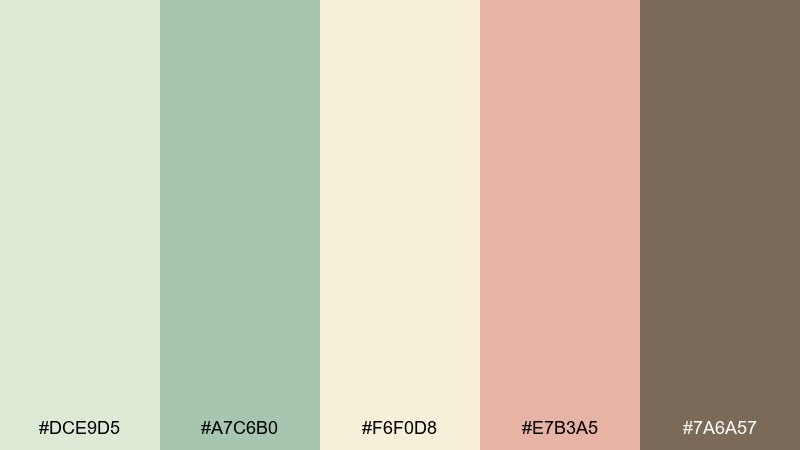 garden party edwardian color palette with hex codes