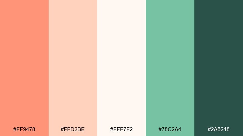 garden party melon color palette with hex codes