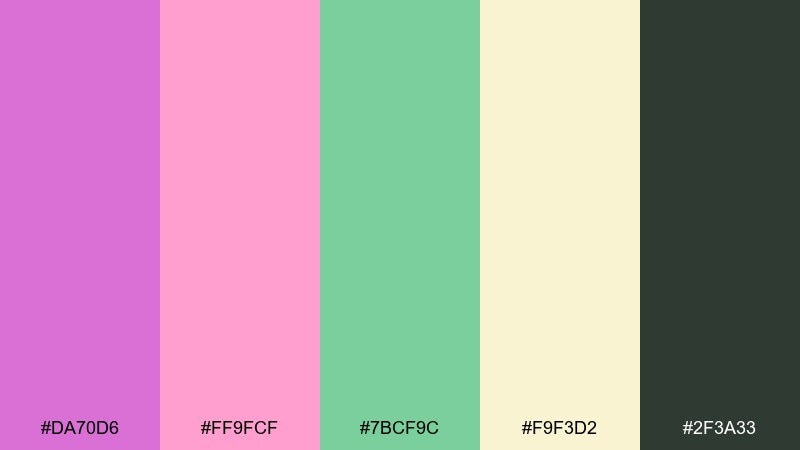garden party orchid color palette with hex codes