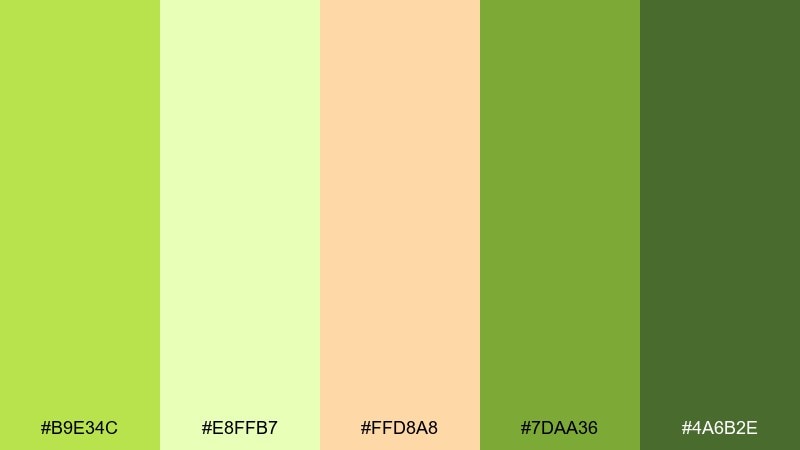 garden party pear color palette with hex codes