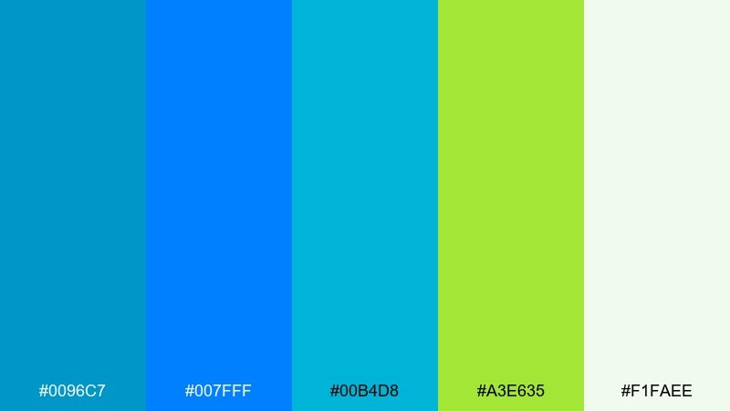 garden poolside azure color palette with hex codes