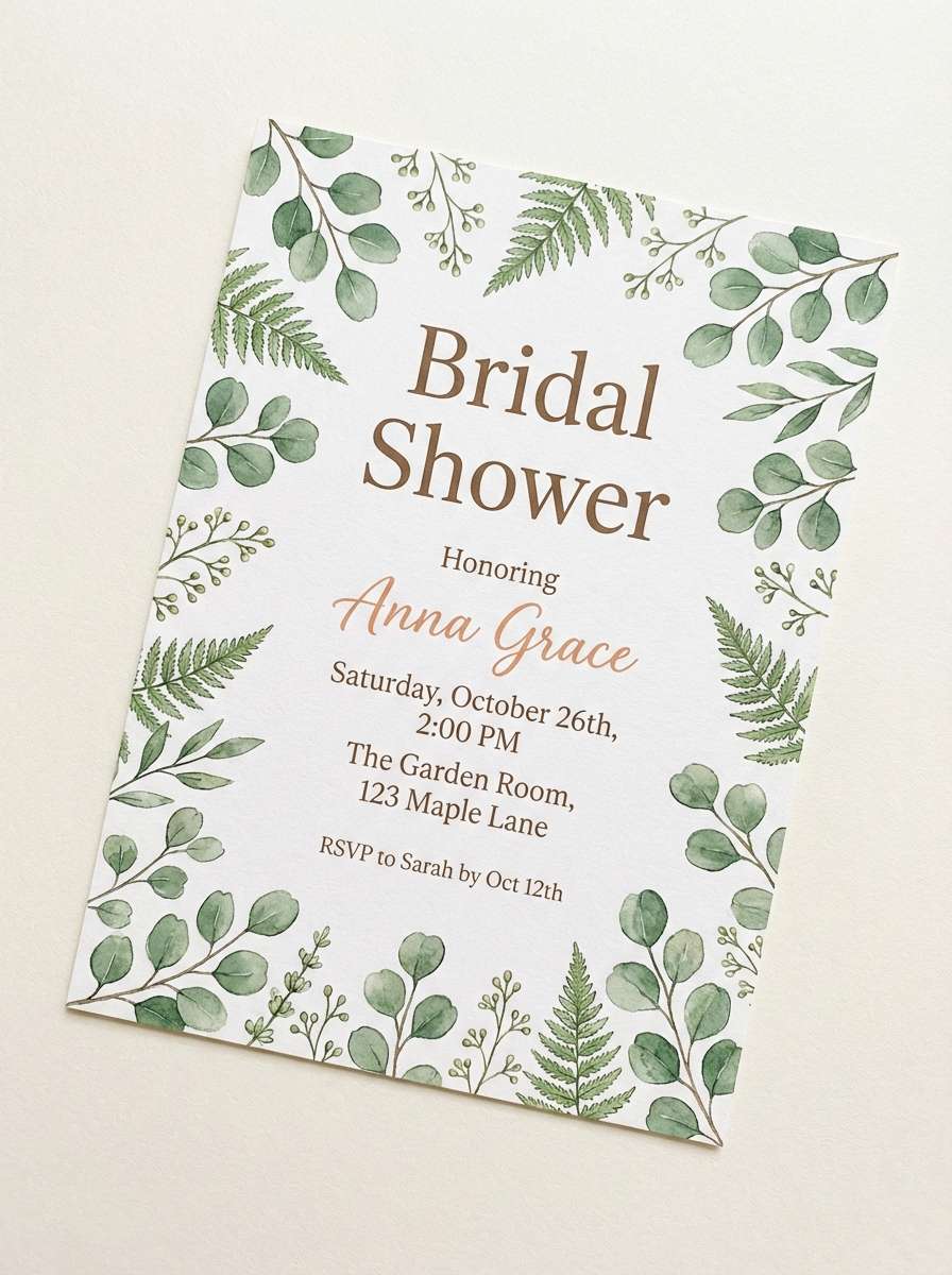 garden tea invitation card