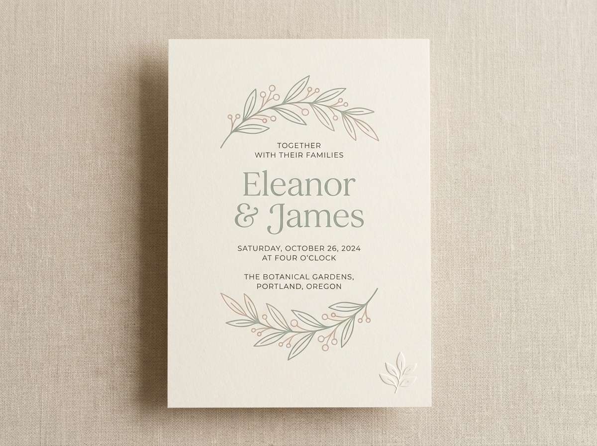 sage blush invitation layout