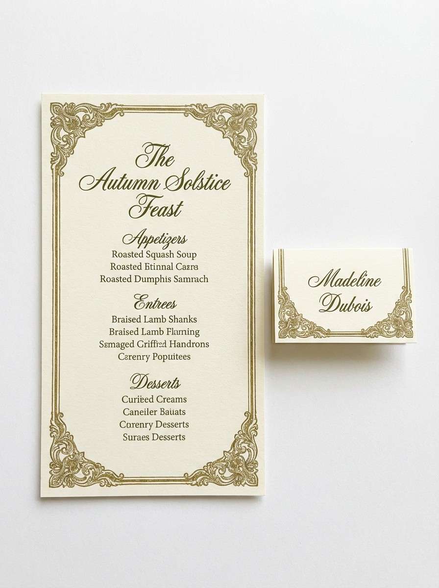 antique gold menu card