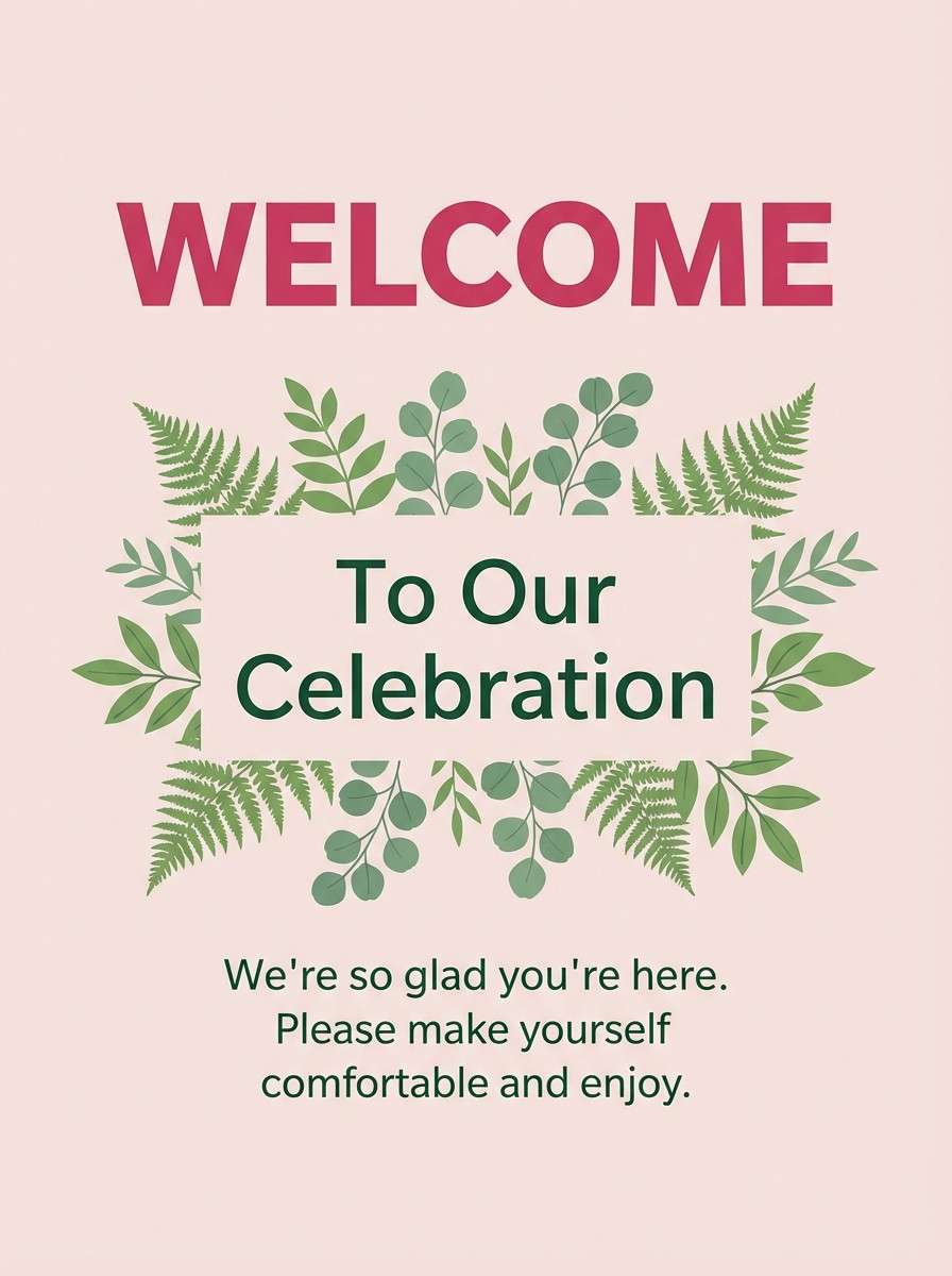 raspberry welcome sign