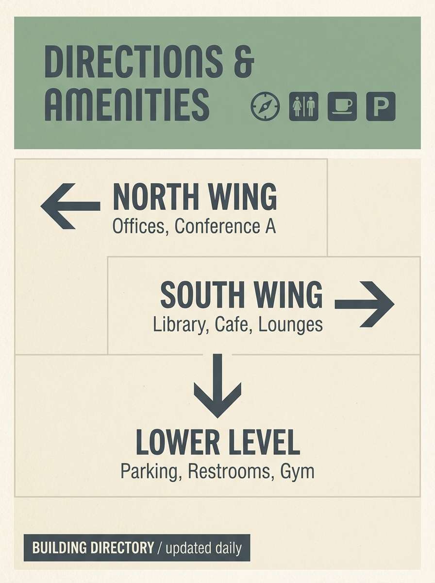 rainwashed direction sign