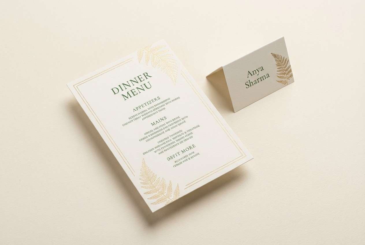 fern champagne menu set