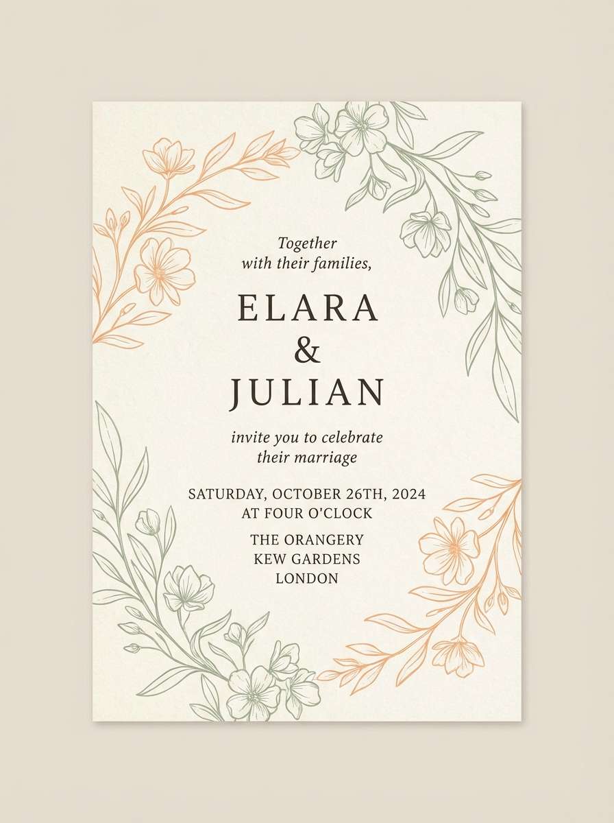 garden wedding invitation