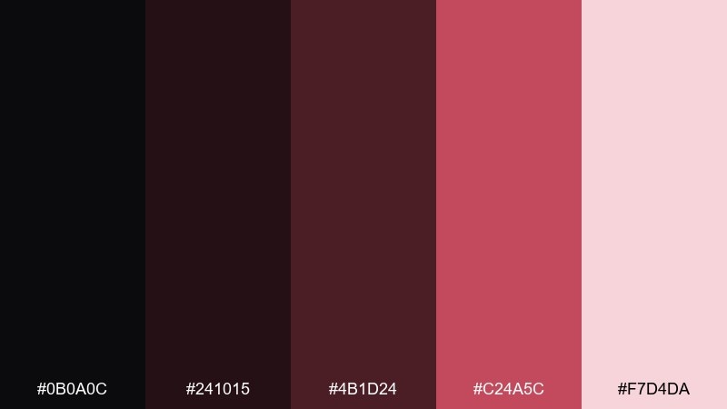 garnet ember color palette with hex codes