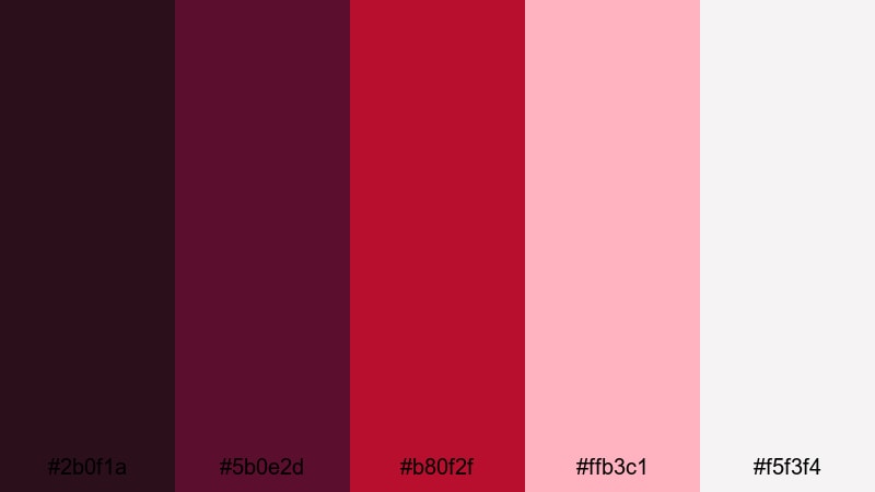 garnet night color palette with hex codes