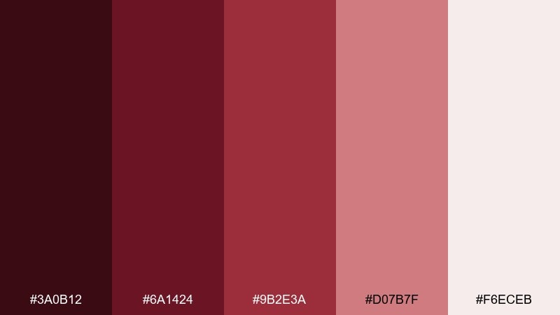 garnet nightfall color palette with hex codes