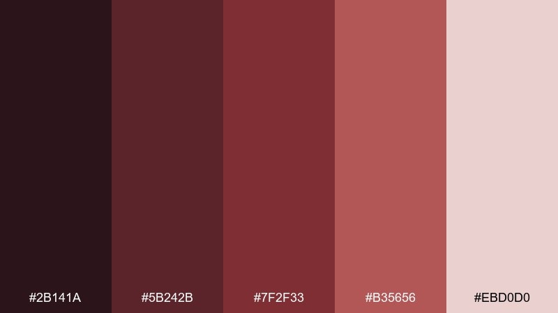 garnet walnut color palette with hex codes