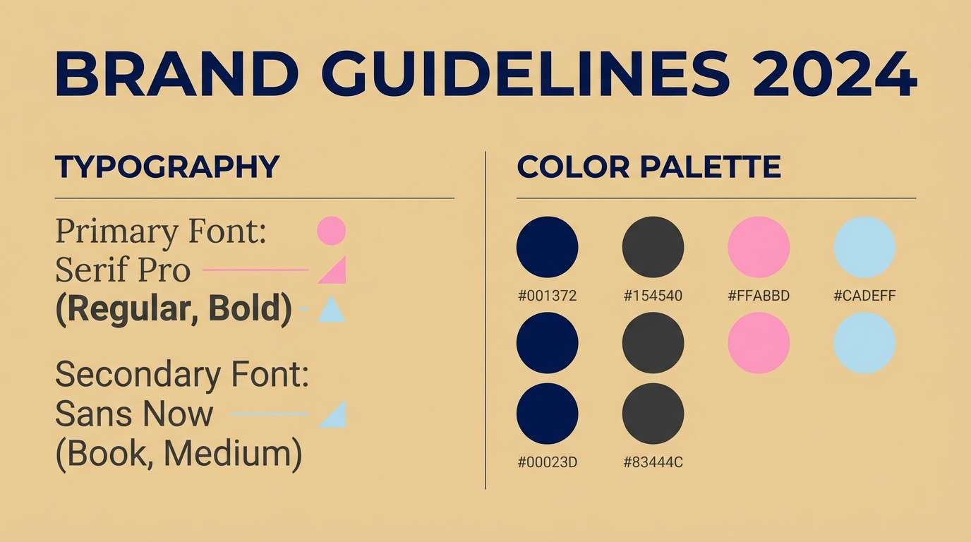 champagne navy brand sheet