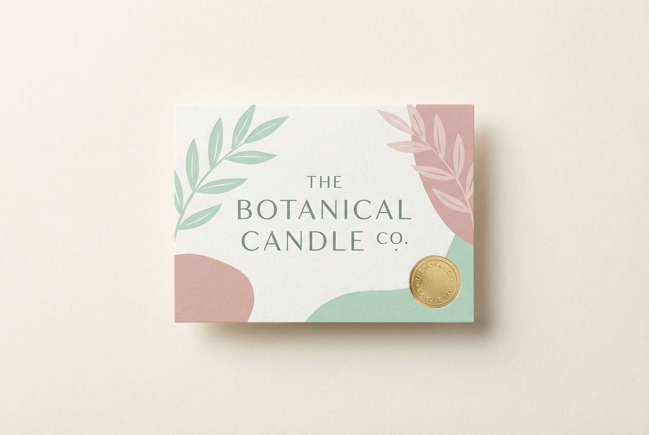 mint rose candle label