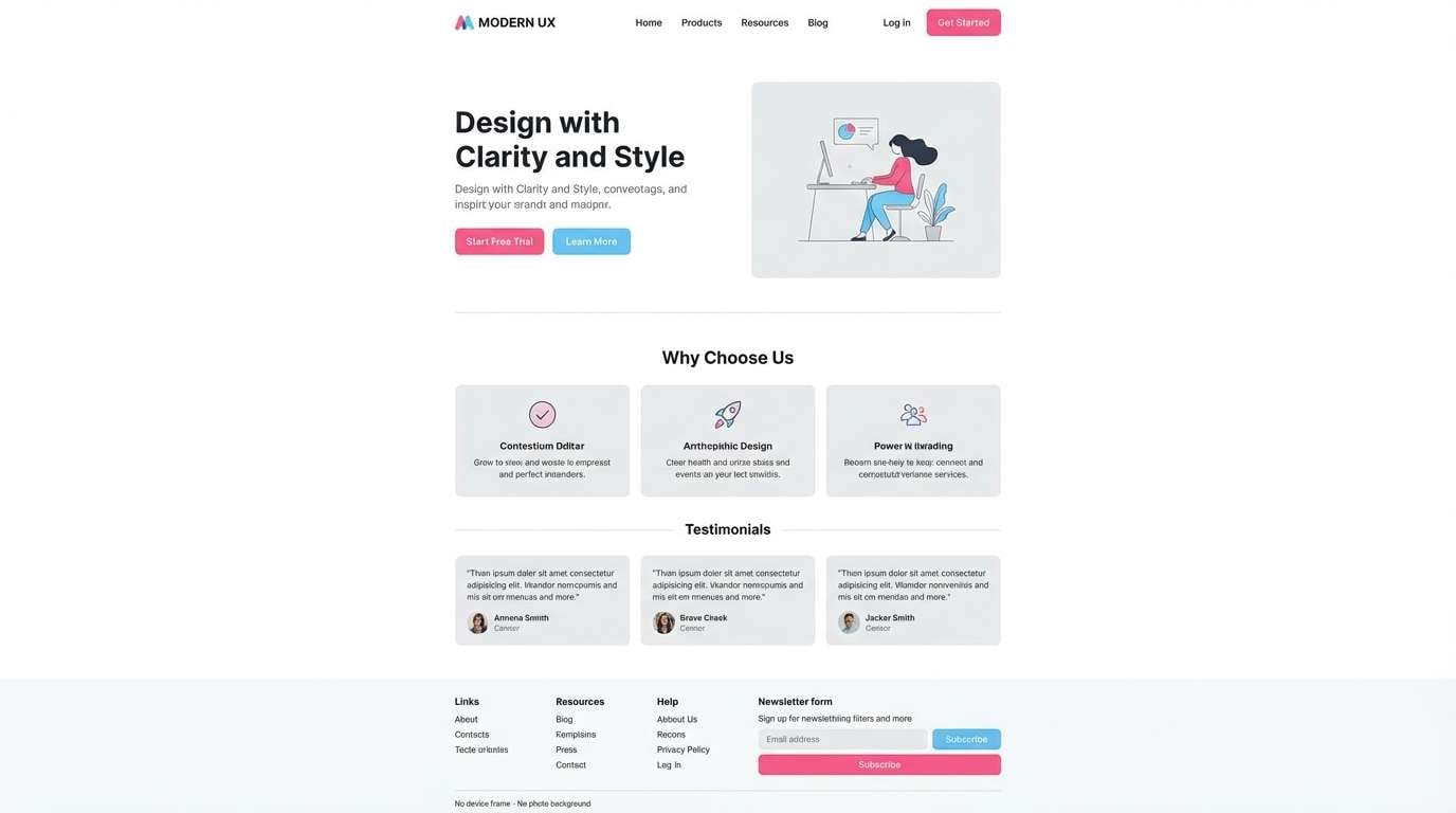 classic ui landing mockup