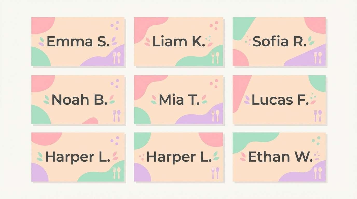 cotton candy place cards