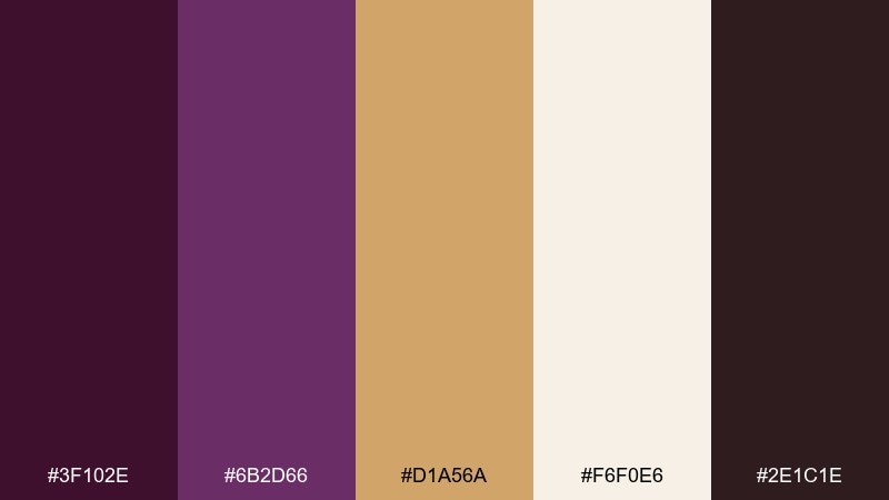 gilded cabernet purple wine color palette with hex codes