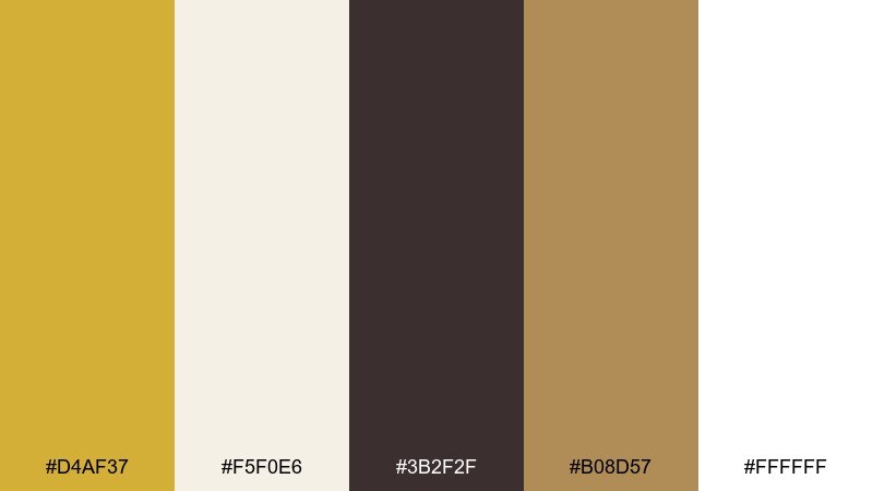 gilded ivory color palette with hex codes