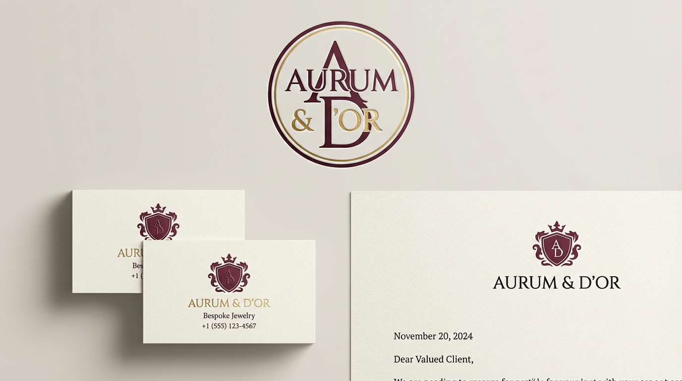 luxury branding in merlot and gold