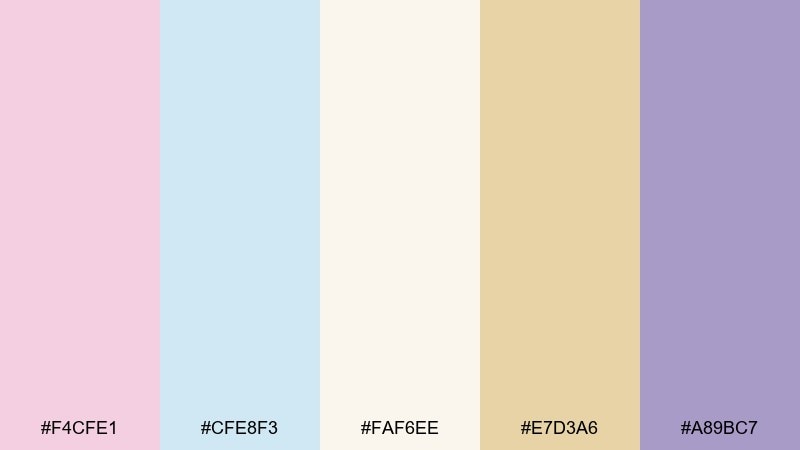 gilded pastel rococo color palette with hex codes