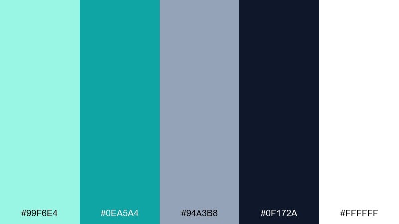 glacier aqua clean infographic color palette with hex codes