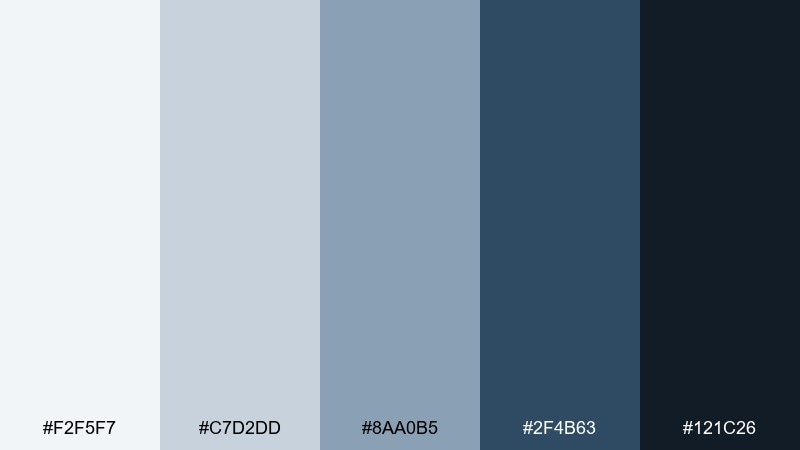 glacier ink color palette with hex codes