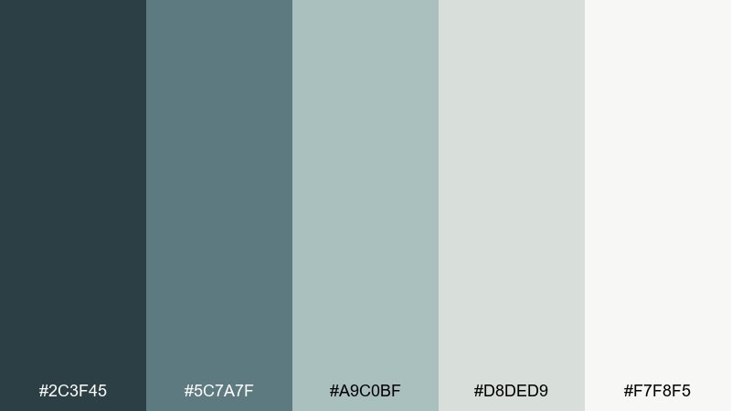 glacier mist nature color palette with hex codes