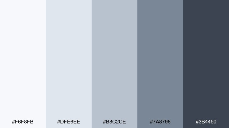 glacier office cool grey color palette with hex codes