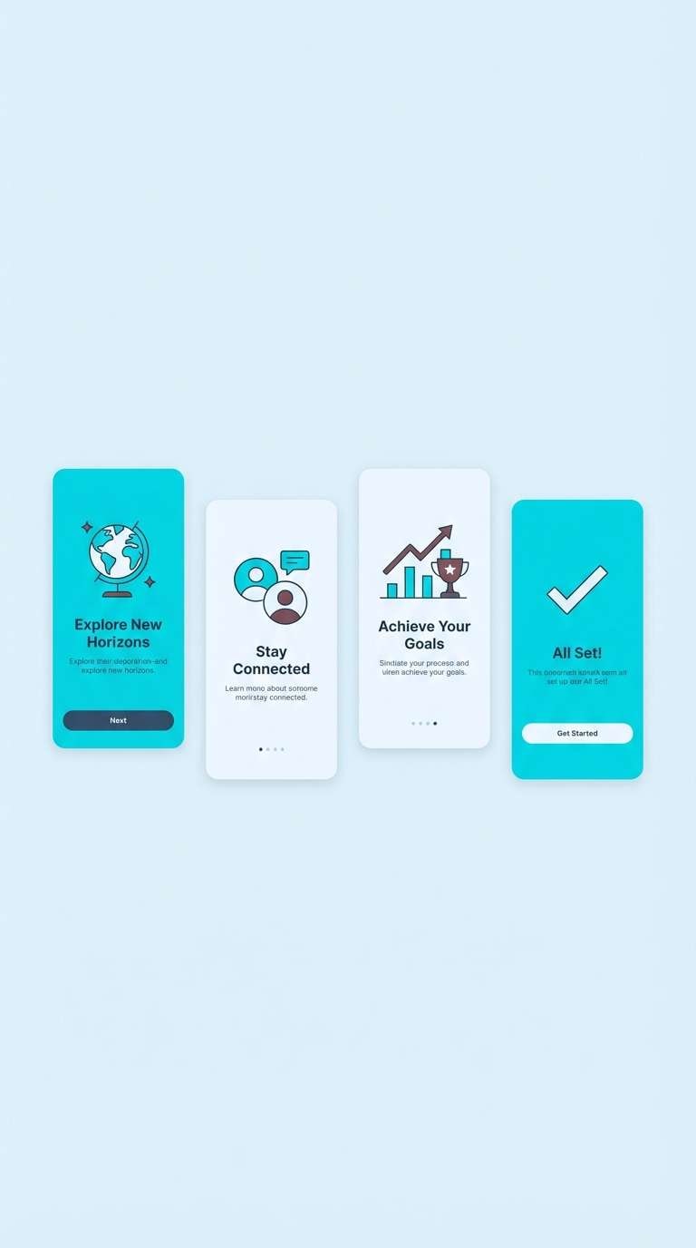 cyan onboarding ui screens