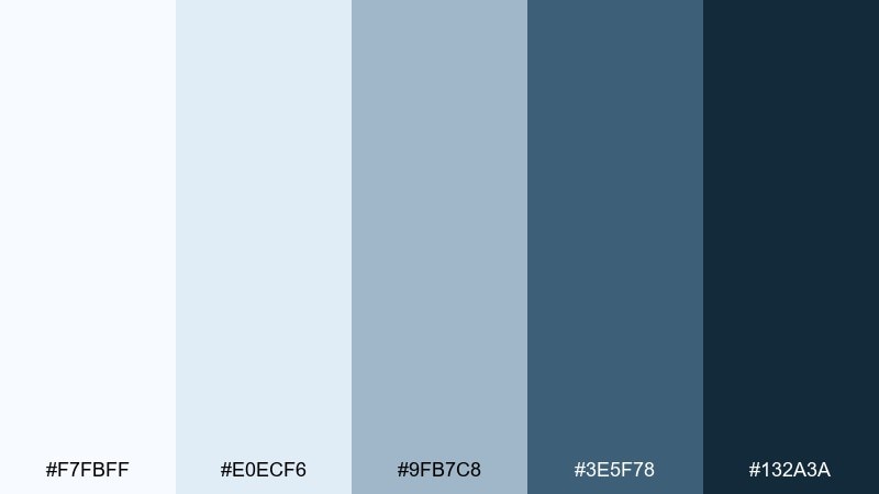 glacier slate color palette with hex codes