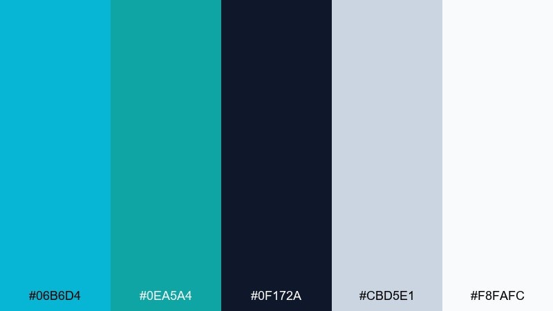 glacier teal clarity infographic color palette with hex codes