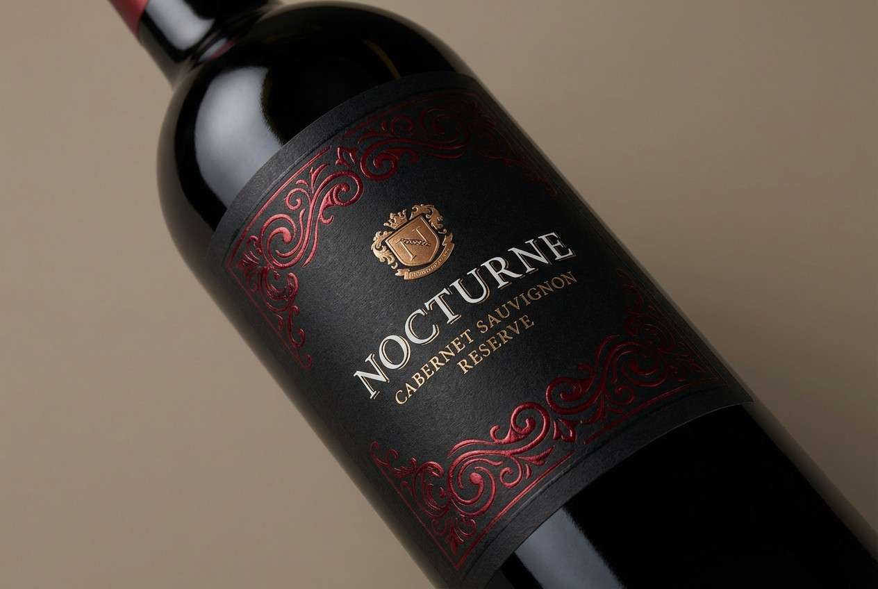 wine label studio shot