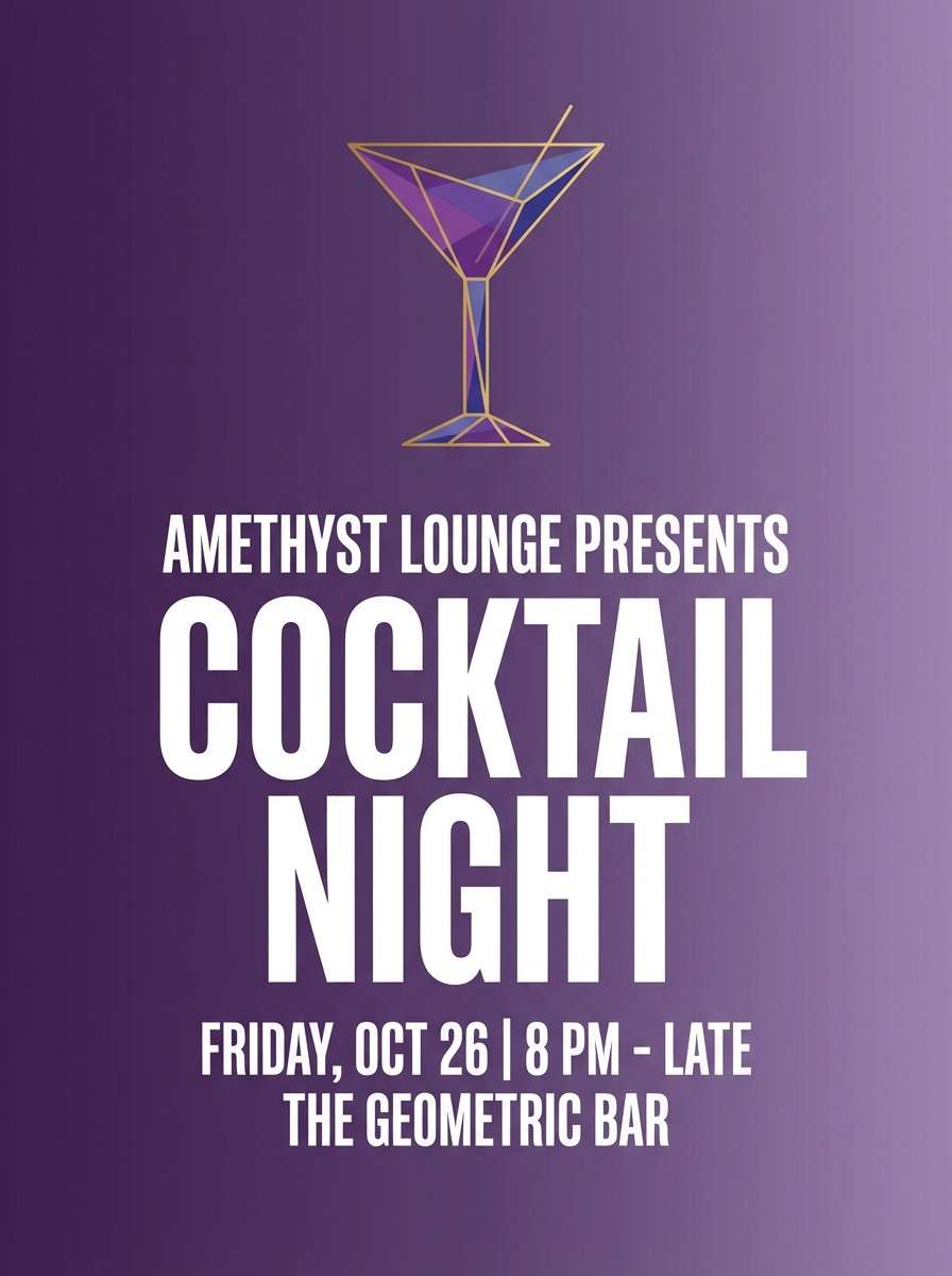 cocktail night poster