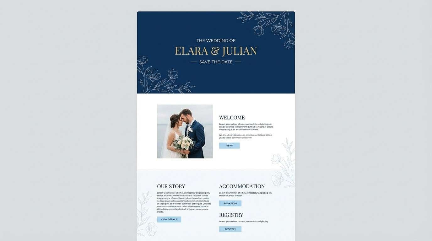 wedding website ui mockup