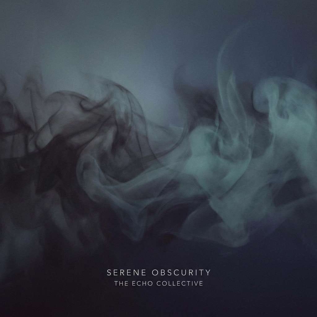 album cover in indigo fog tones