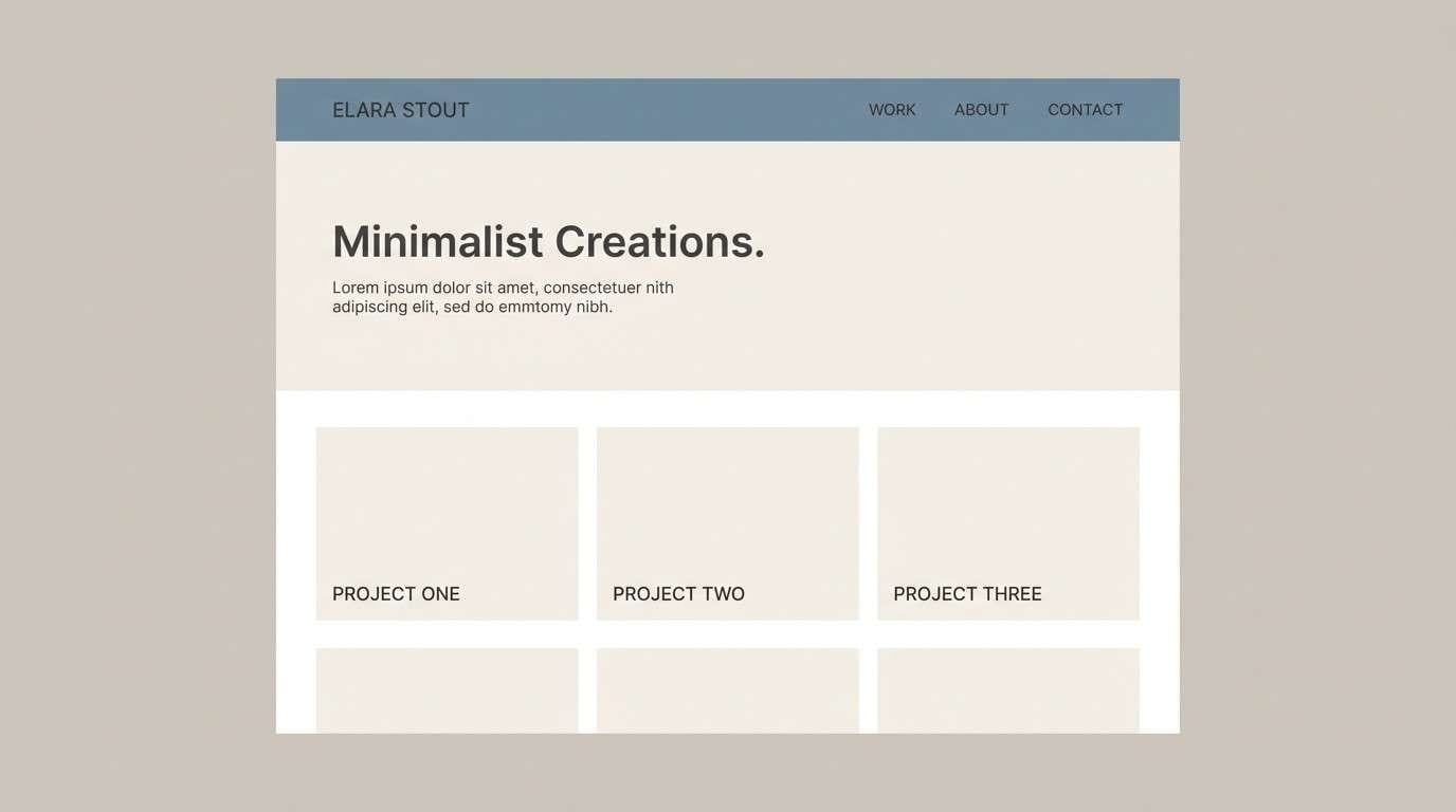 portfolio website in gallery neutrals