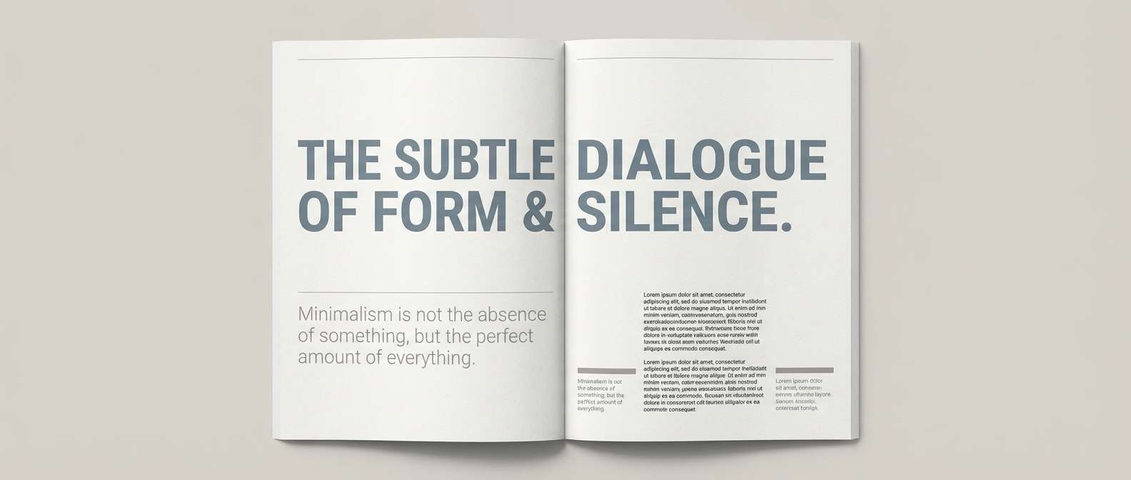 minimal magazine layout in winter tones