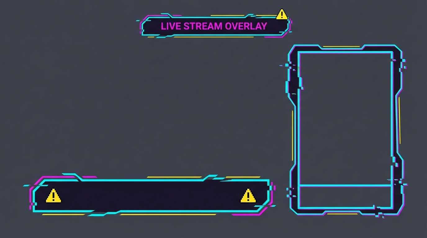 glitch stream overlay design