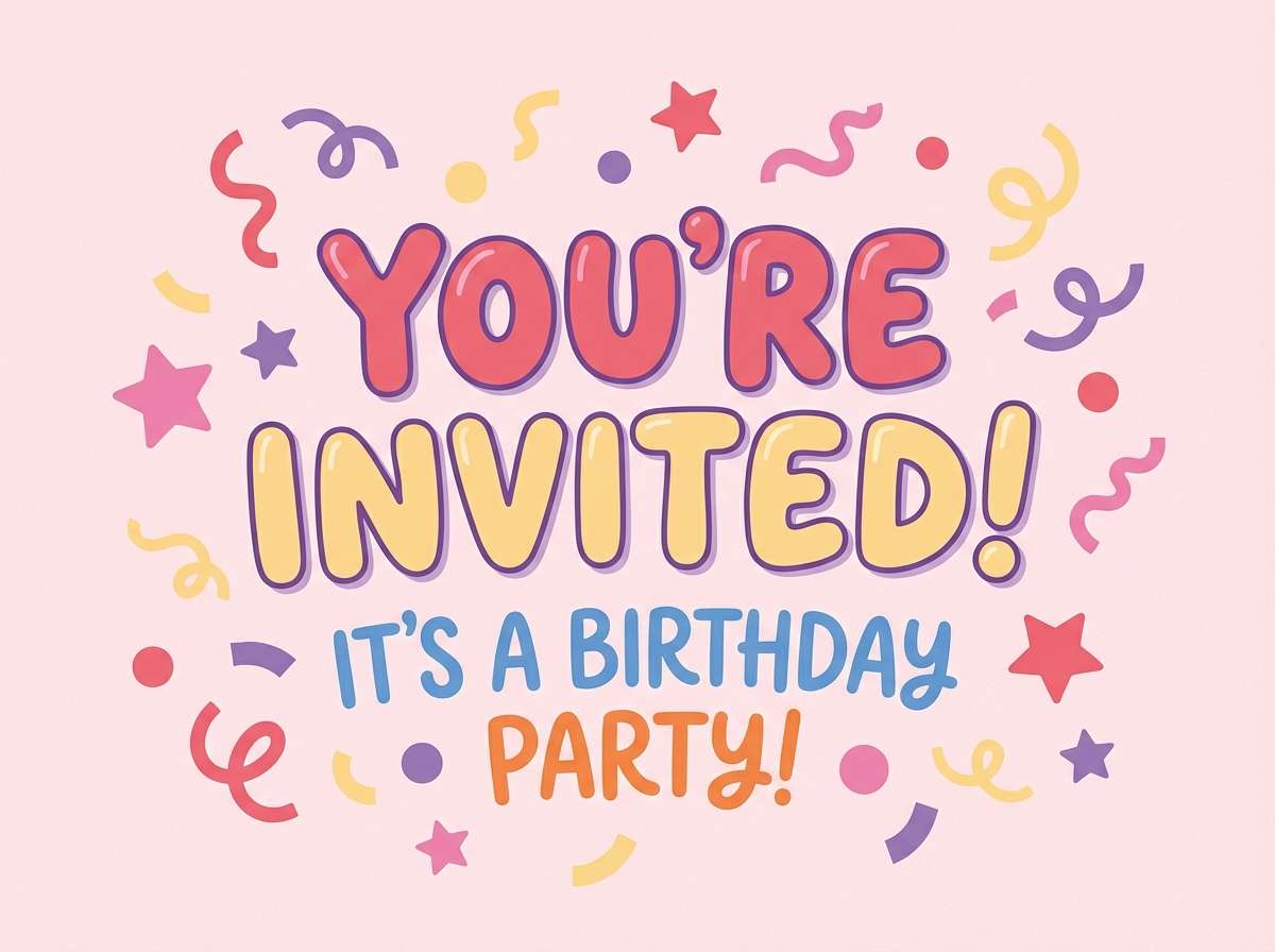 candy birthday invite