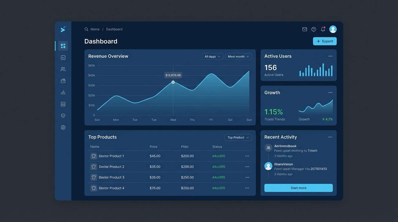 starlit navy dashboard ui