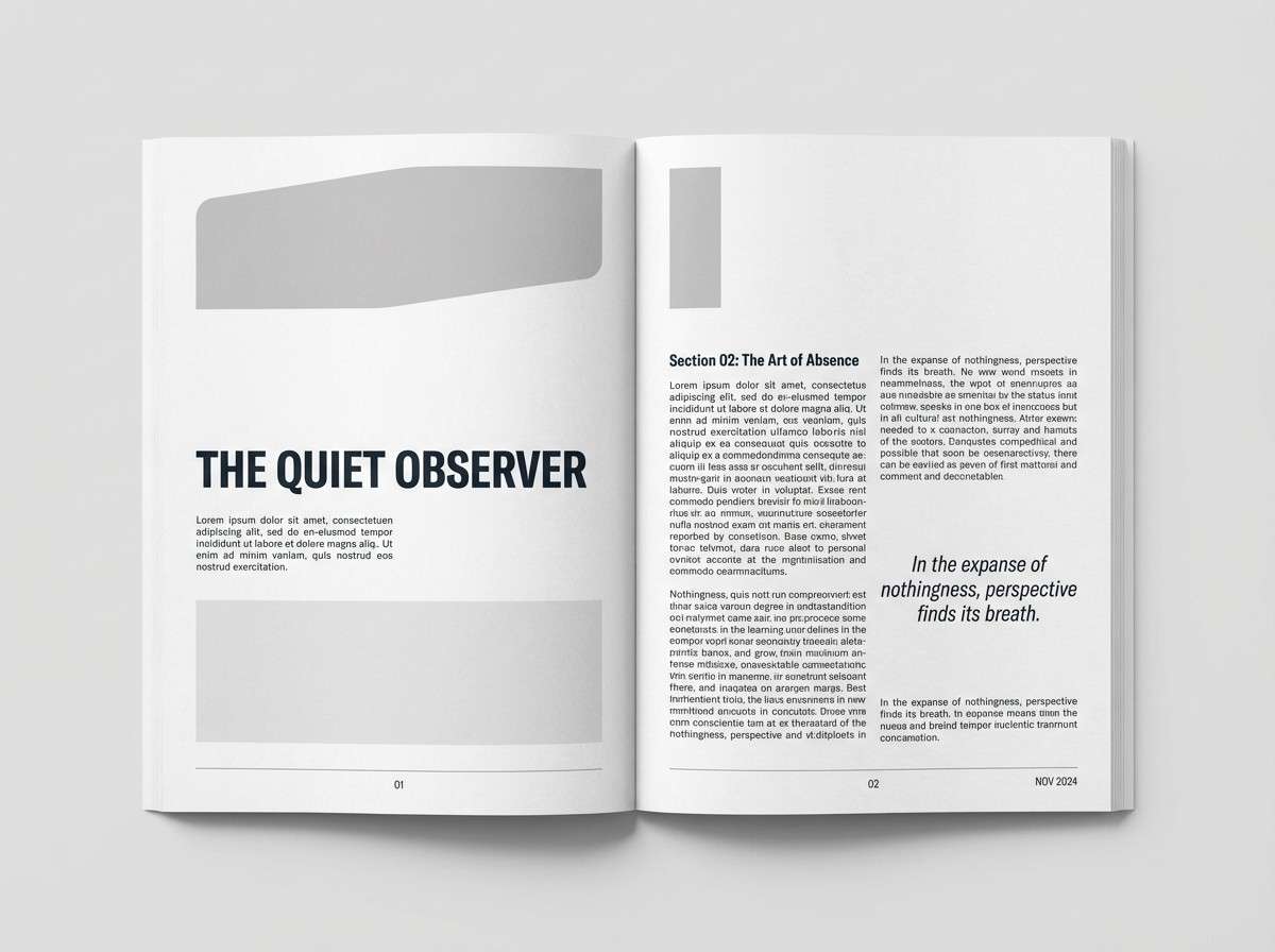 gray editorial layout