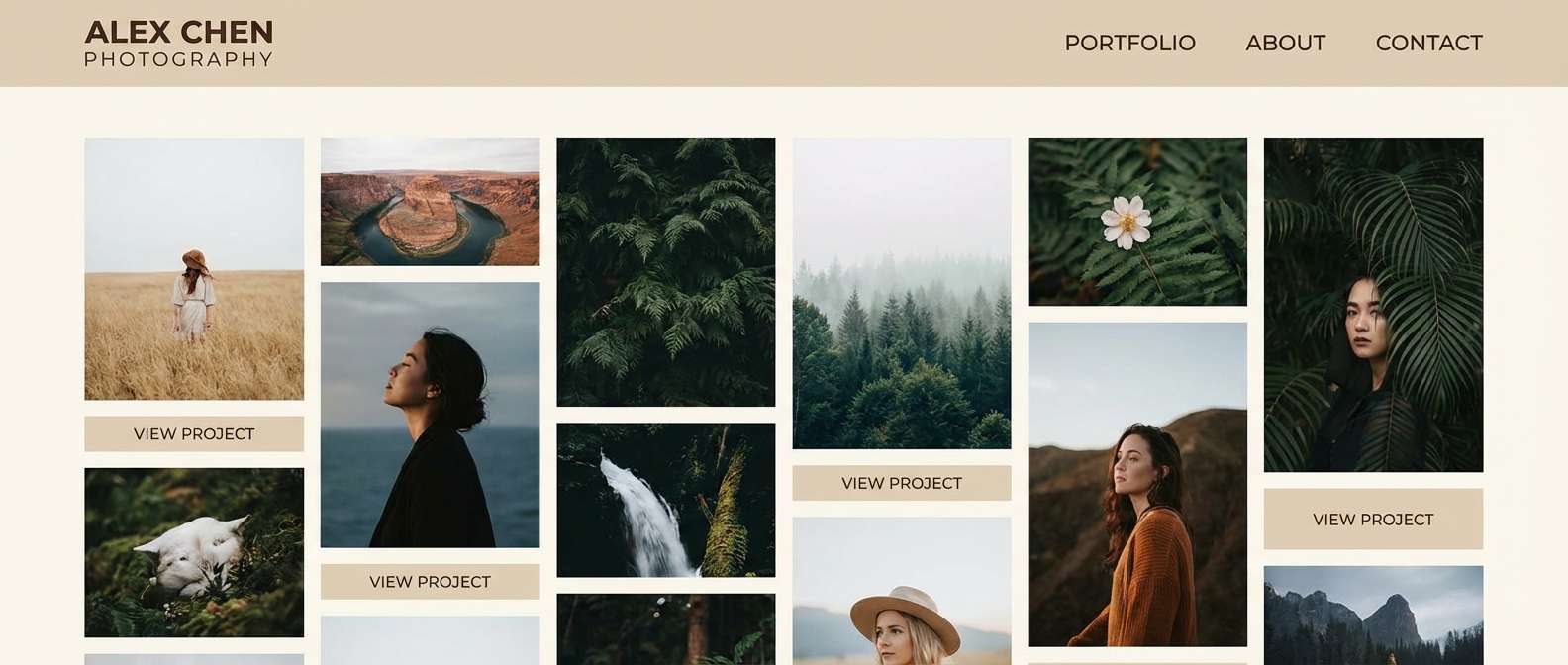 portfolio website ui
