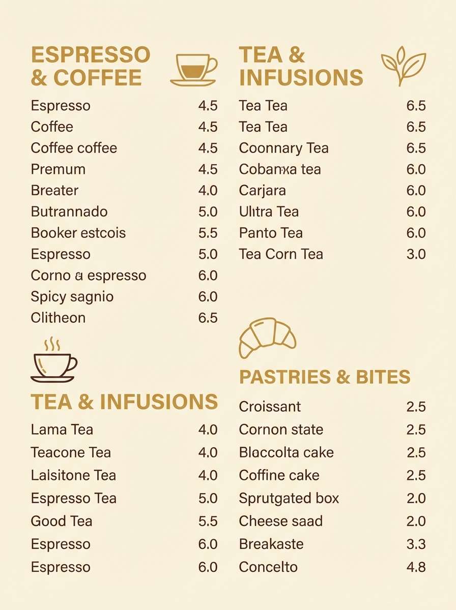 cafe menu poster design