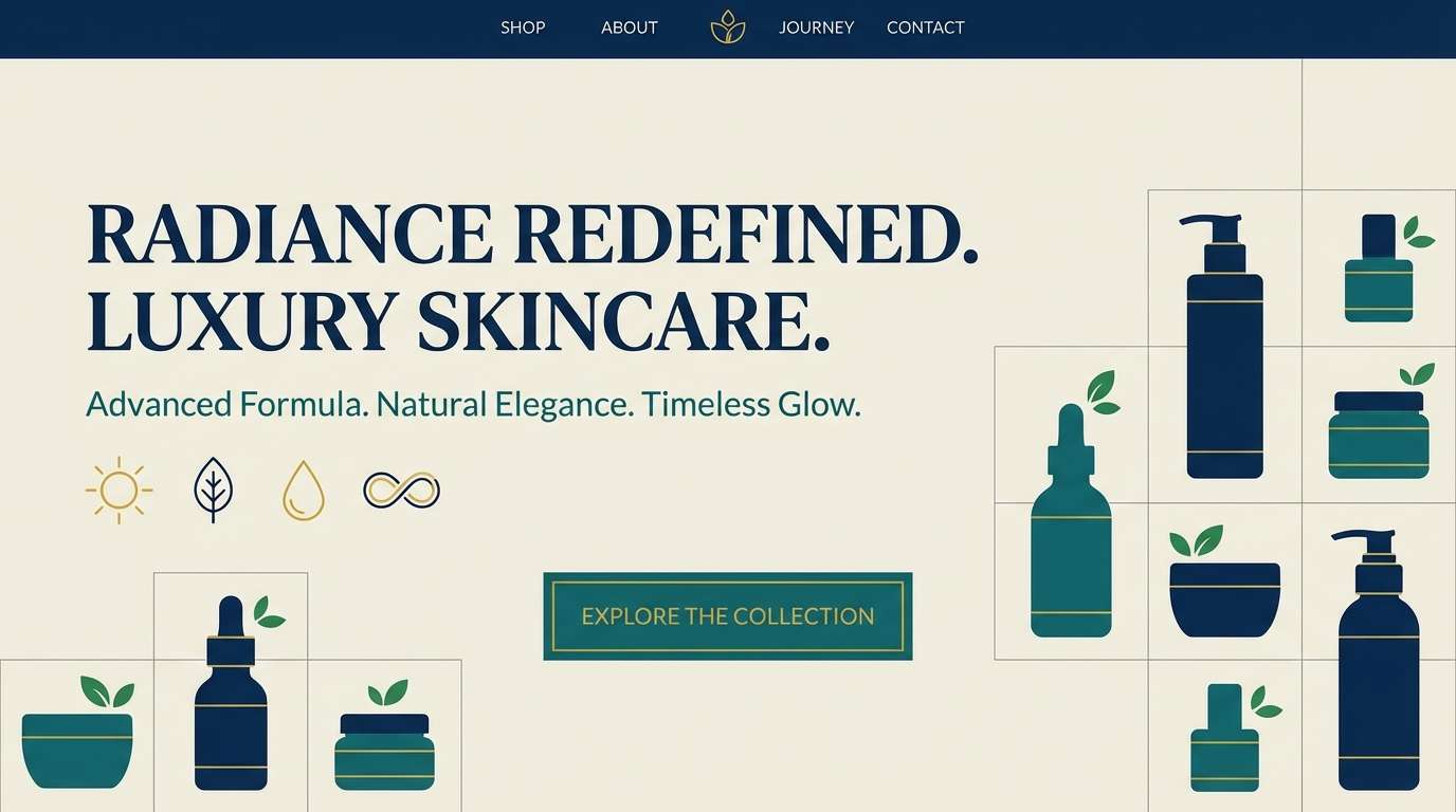 luxury skincare landing hero