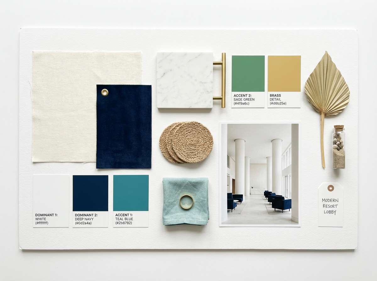 resort lobby moodboard