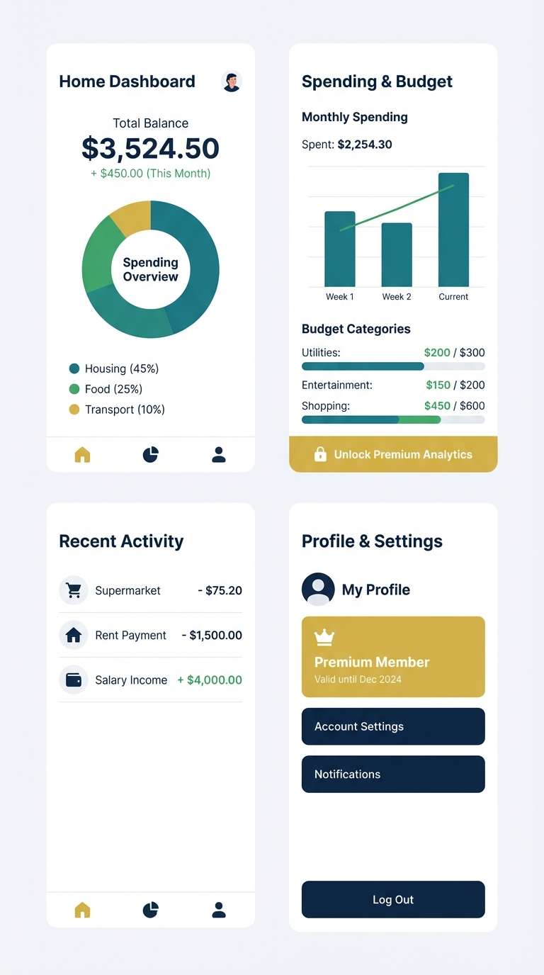 personal finance app ui