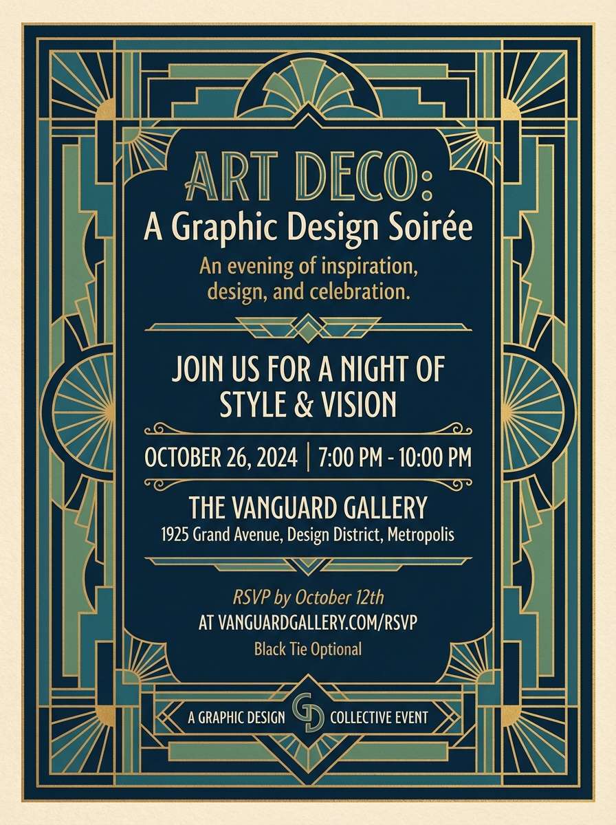 art deco invitation