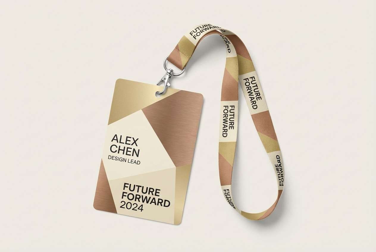 conference badge gold blocks